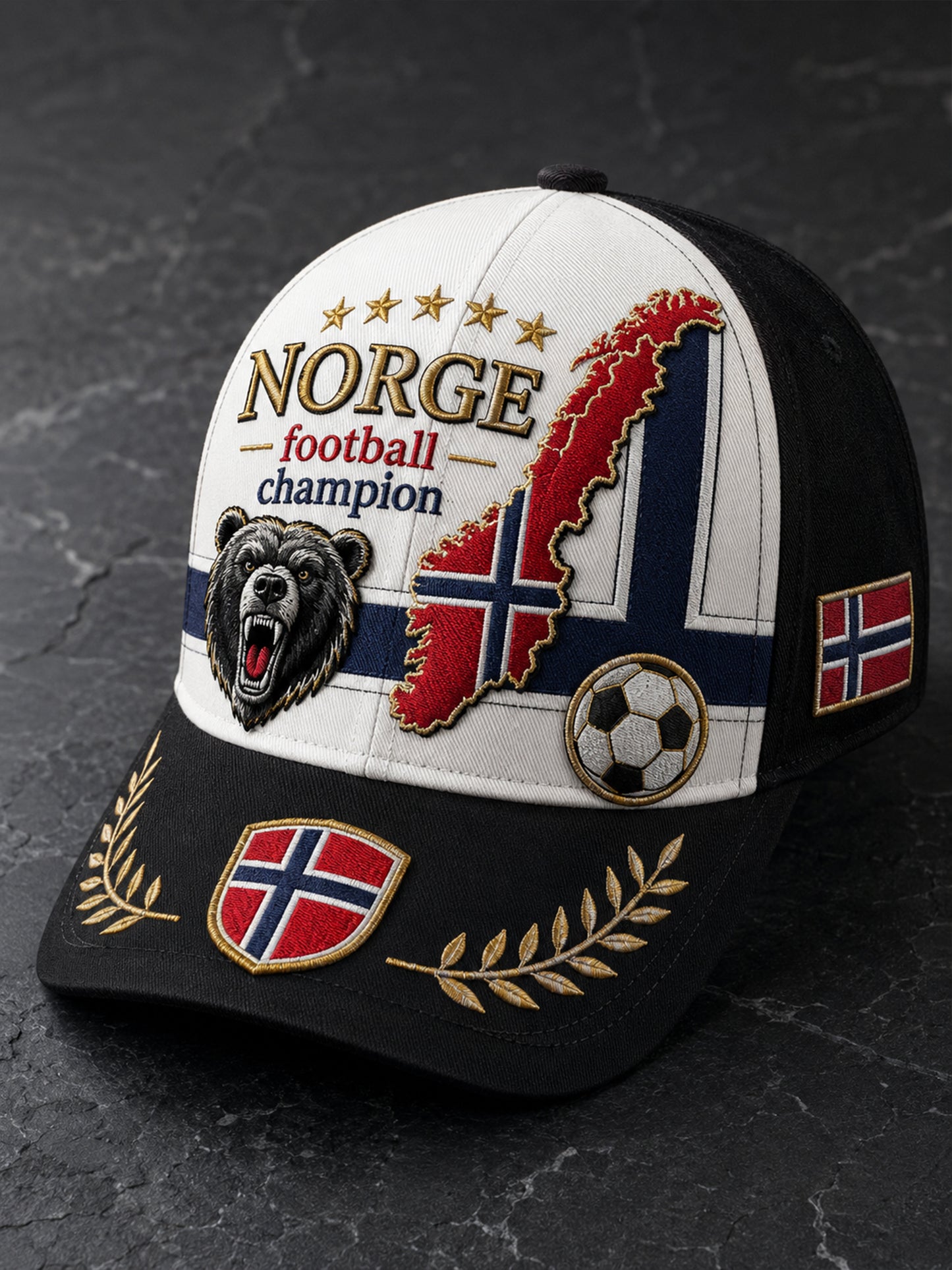 Unisex norsk vikingmotiv med patriotisk kulturell kunsttrykk på lue