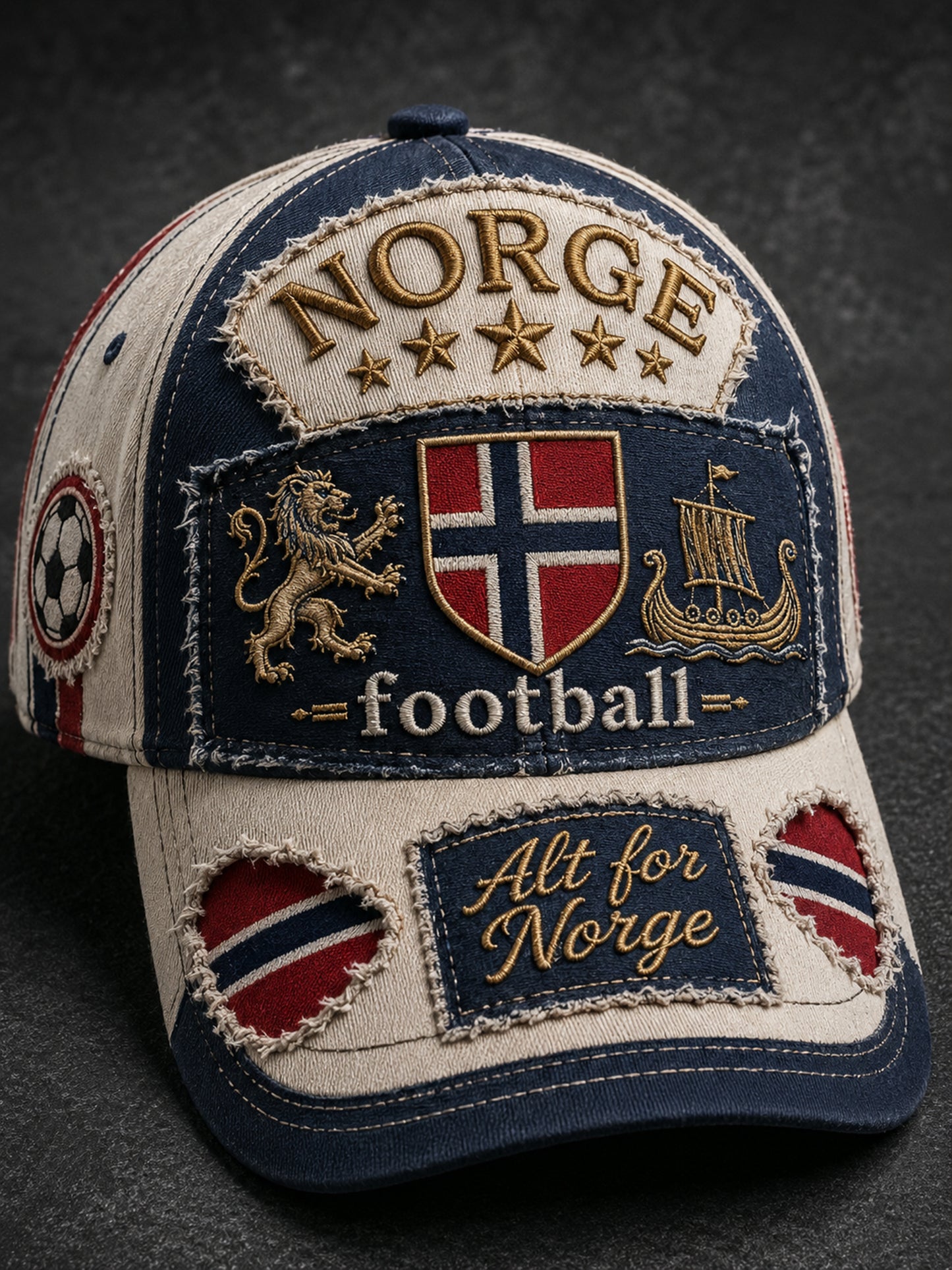 Unisex norsk vikingmotiv med patriotisk kulturell kunsttrykk på lue