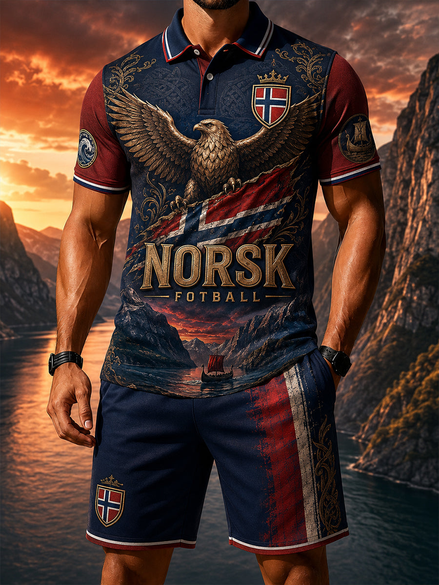 Retro nordisk kunsttrykk i vikingstil, uformelt todelssett
