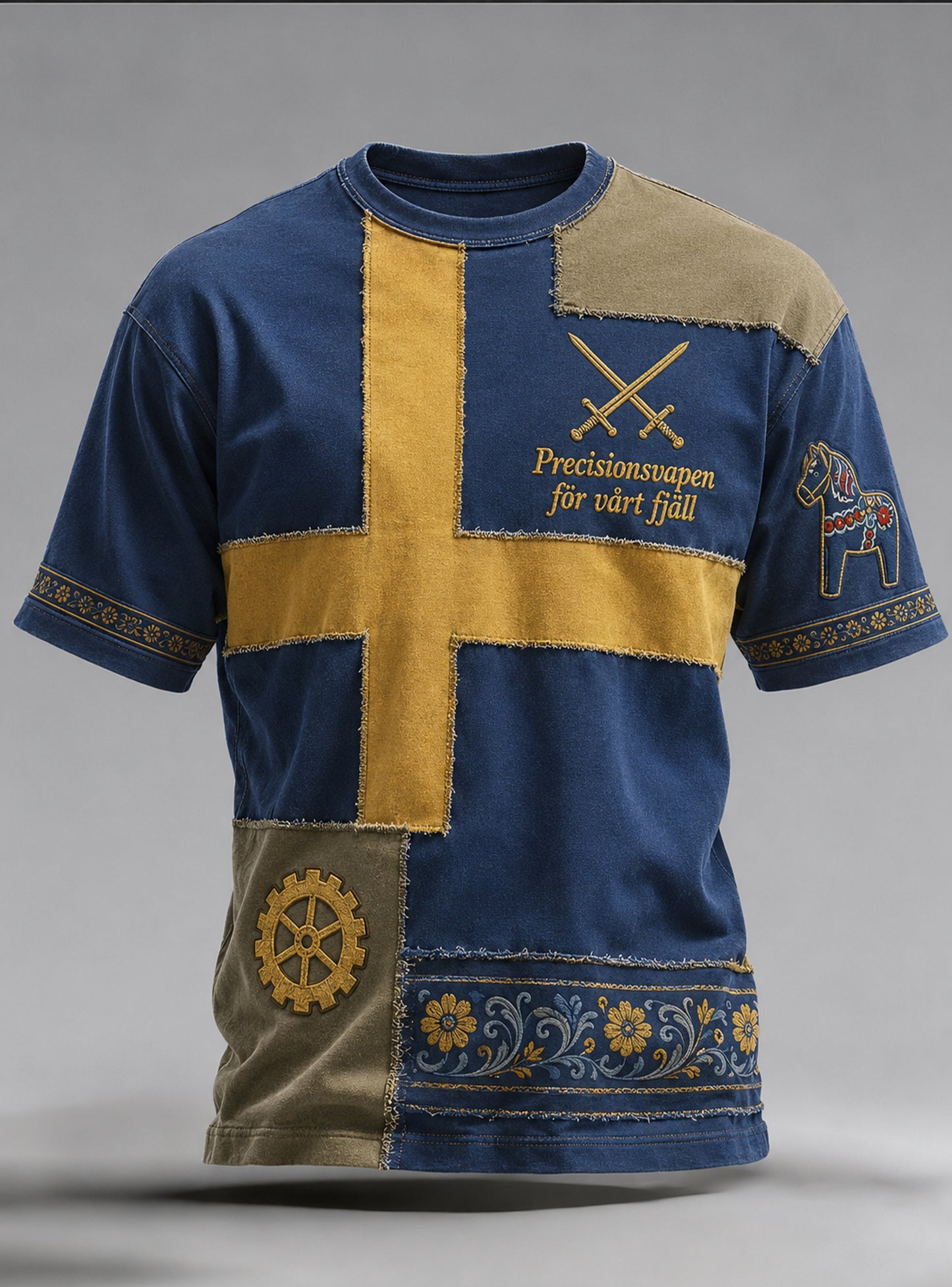 Mäns svenska Precision Instrument Element Konst Skriv ut T-shirt