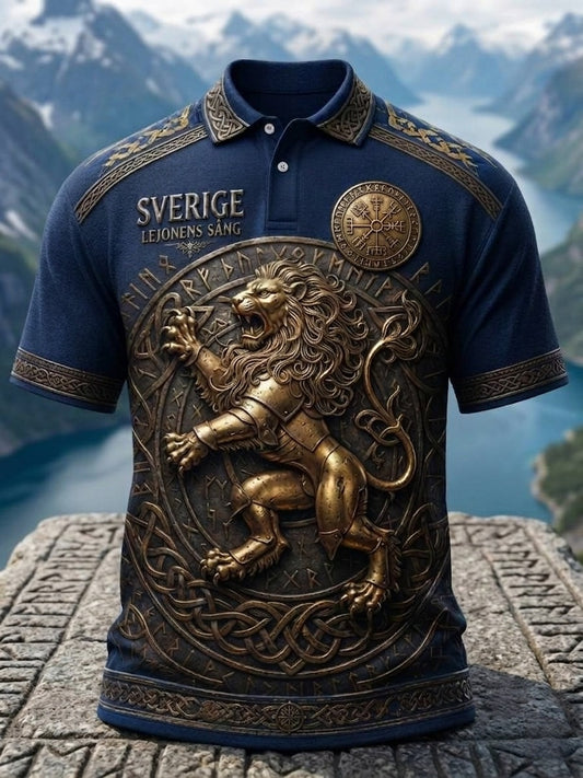 Herr Retro Svenska Viking Polo tröja