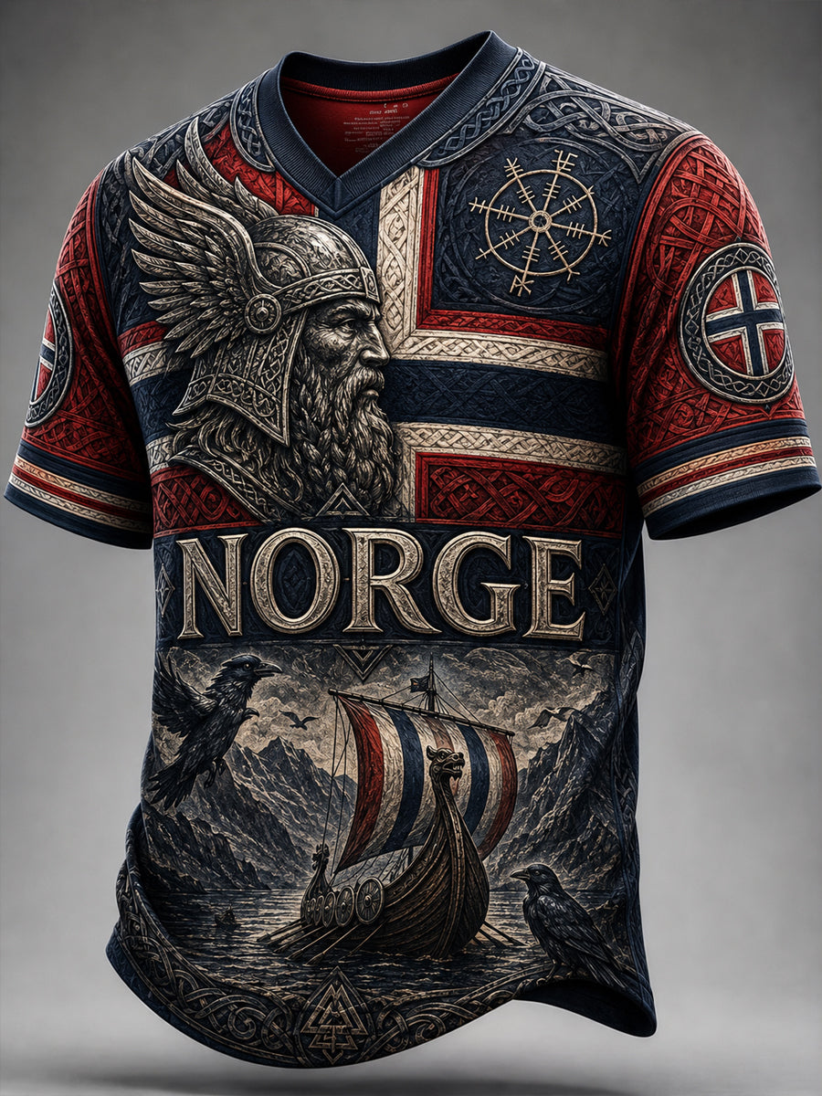 Retro norsk viking keltisk ravn uformell t-skjorte