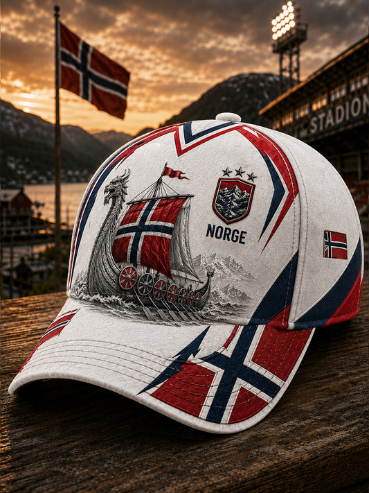 Unisex Vintage Nordisk viking-stil grafisk utskrift i uformelt baseball-kapslet