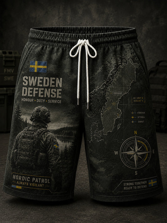 Kamouflagemönstrade militärshorts för män