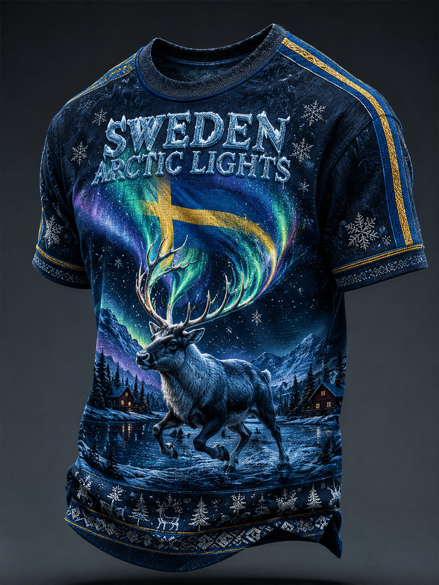 Mäns svenska djur Korta ärmar T-shirt