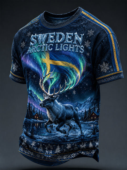 Mäns svenska djur Korta ärmar T-shirt