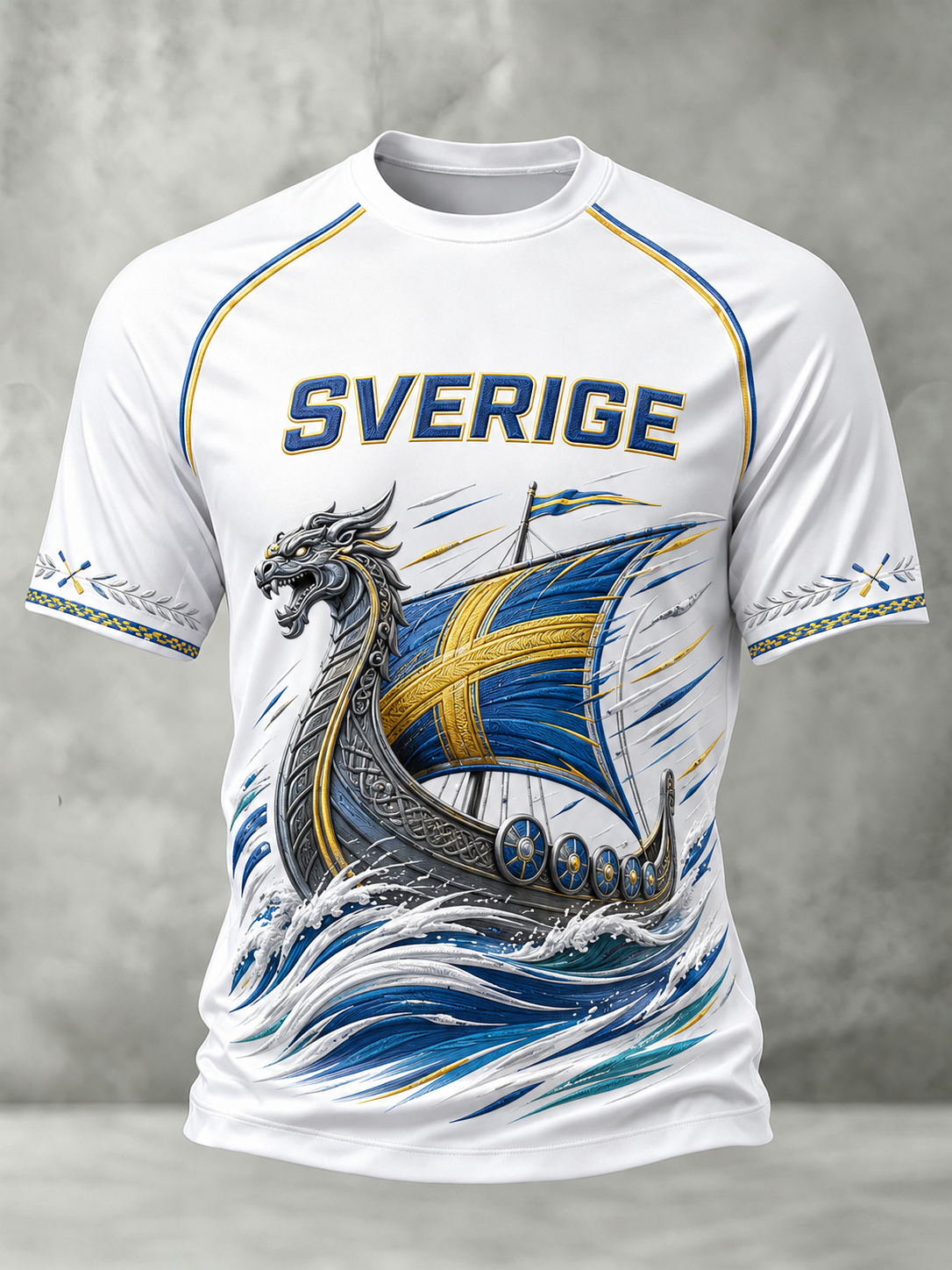 Svensk vikingströja för män med korta ärmarna