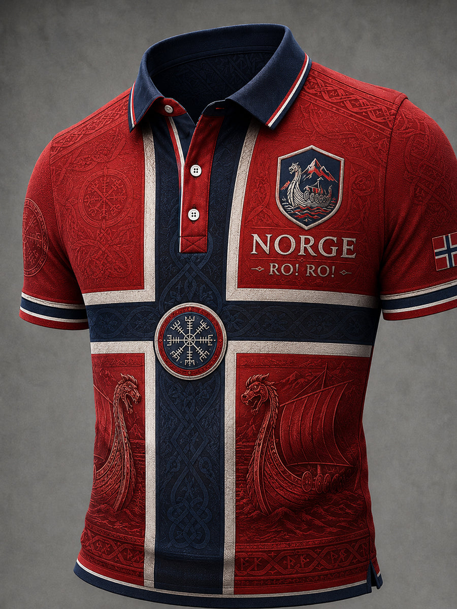 Retro norsk RO! RO! Lappetøy Uformell Poloskjorte