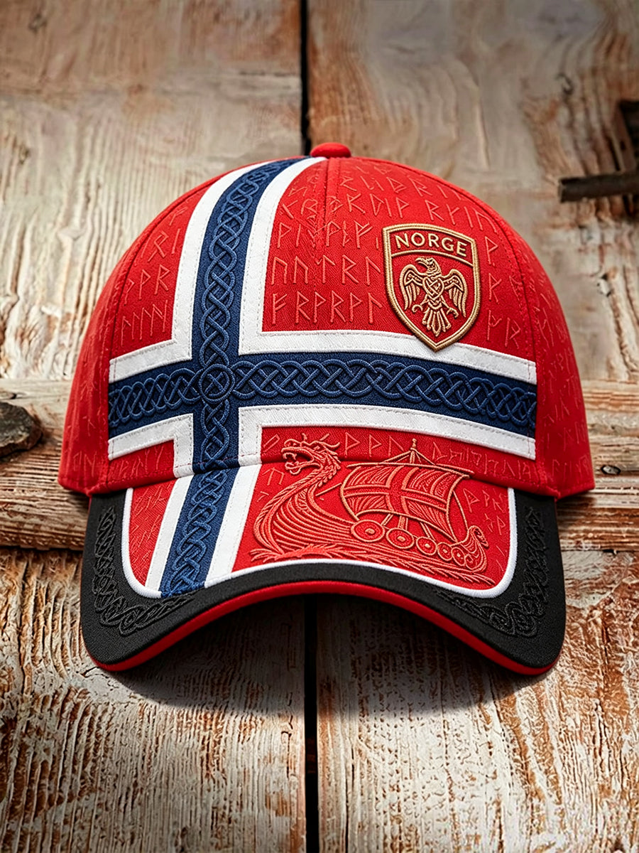 Vintage Norge vikingskipskunst keltisk flaggtrykk unisex-hatt