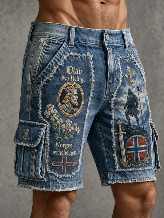 Menns norske St. Olavs-dags-patriotisk kunsttrykk avslappet shorts