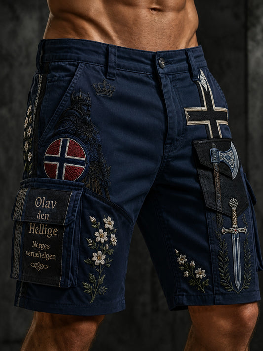 Menns norske St. Olavs-dags-patriotisk kunsttrykk avslappet shorts