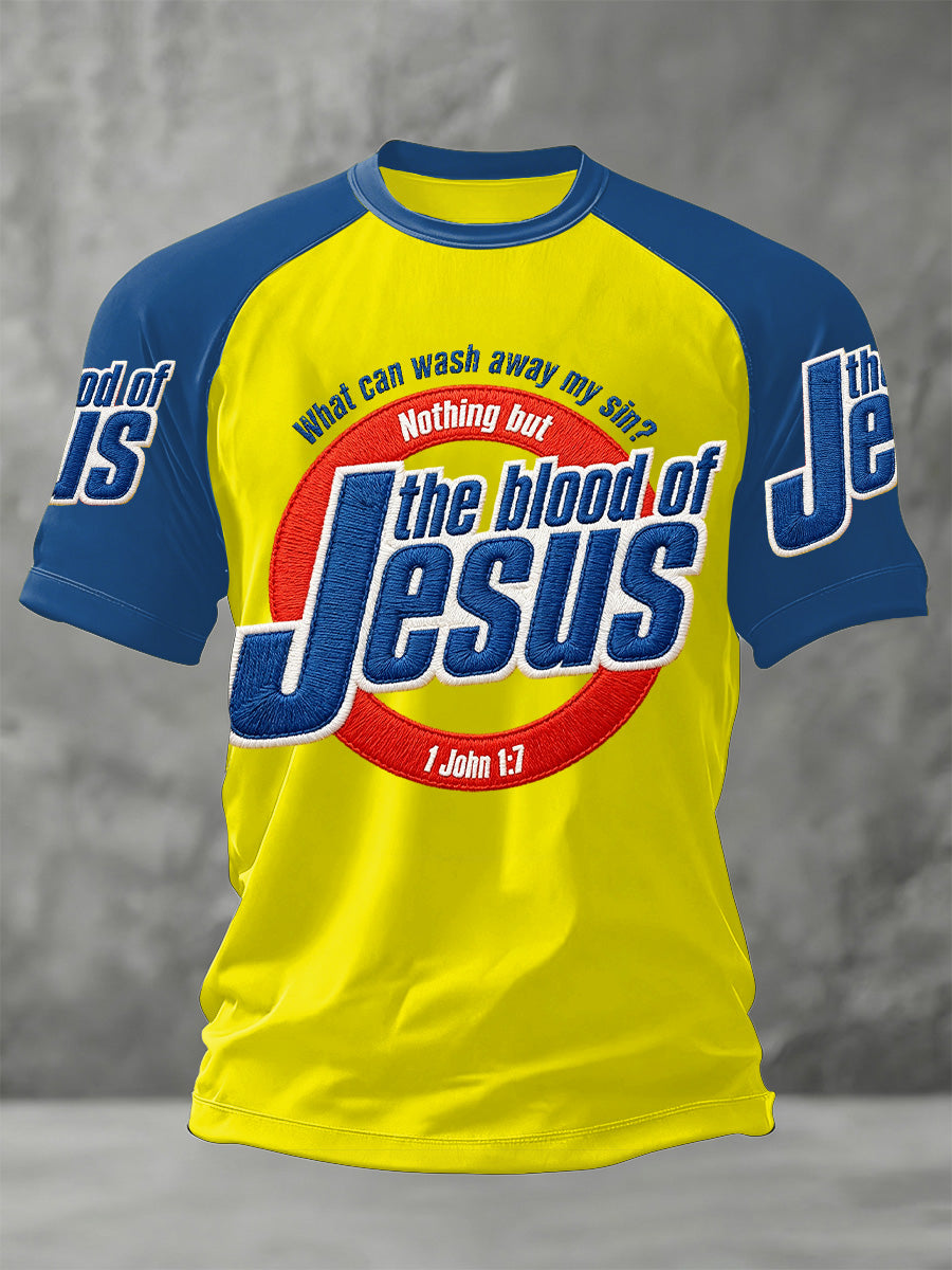 Mäns blod av Jesus Print Casual Tee