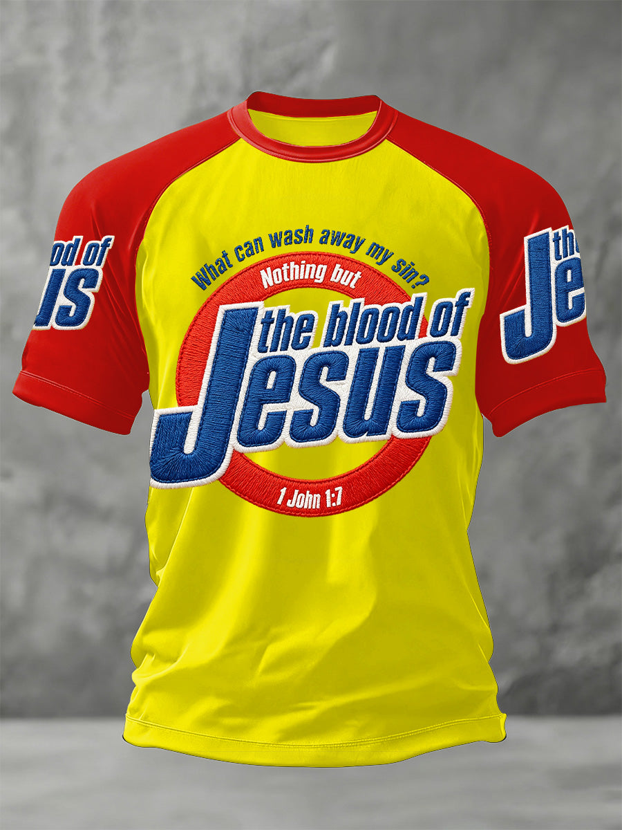 Mäns blod av Jesus Print Casual Tee