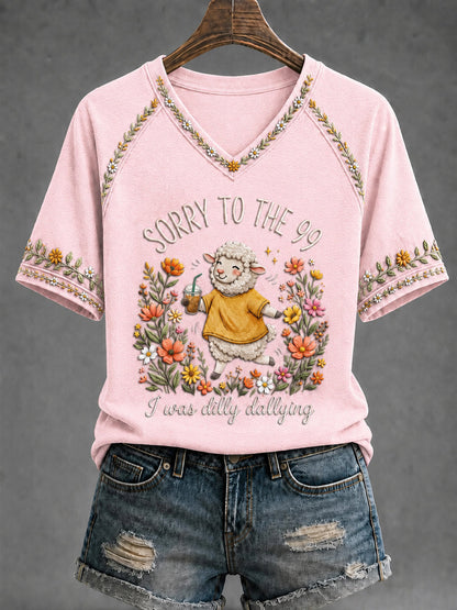 Kvinnors roliga kristna Jag var Dilly Dallying Short Sleeve T-shirt