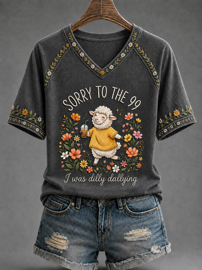 Kvinnors roliga kristna Jag var Dilly Dallying Short Sleeve T-shirt