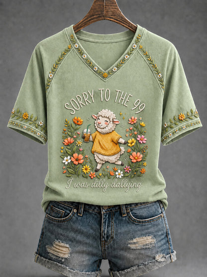 Kvinnors roliga kristna Jag var Dilly Dallying Short Sleeve T-shirt