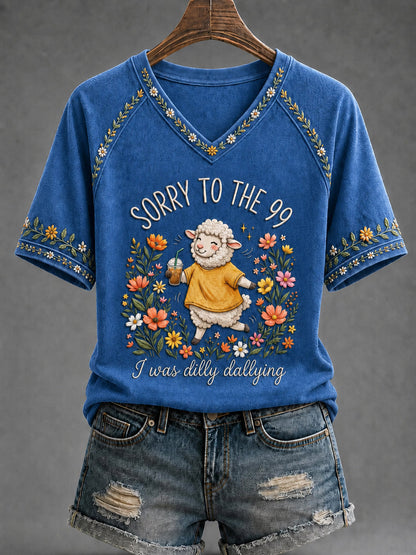 Kvinnors roliga kristna Jag var Dilly Dallying Short Sleeve T-shirt