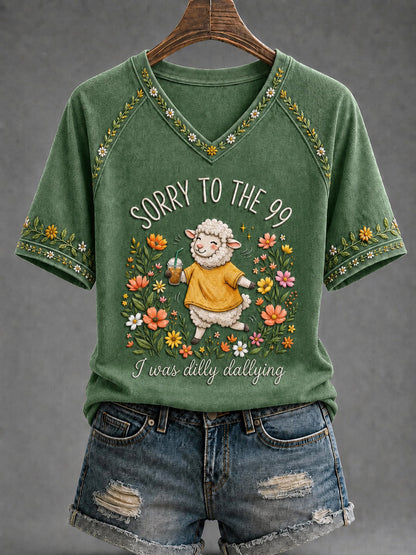 Kvinnors roliga kristna Jag var Dilly Dallying Short Sleeve T-shirt