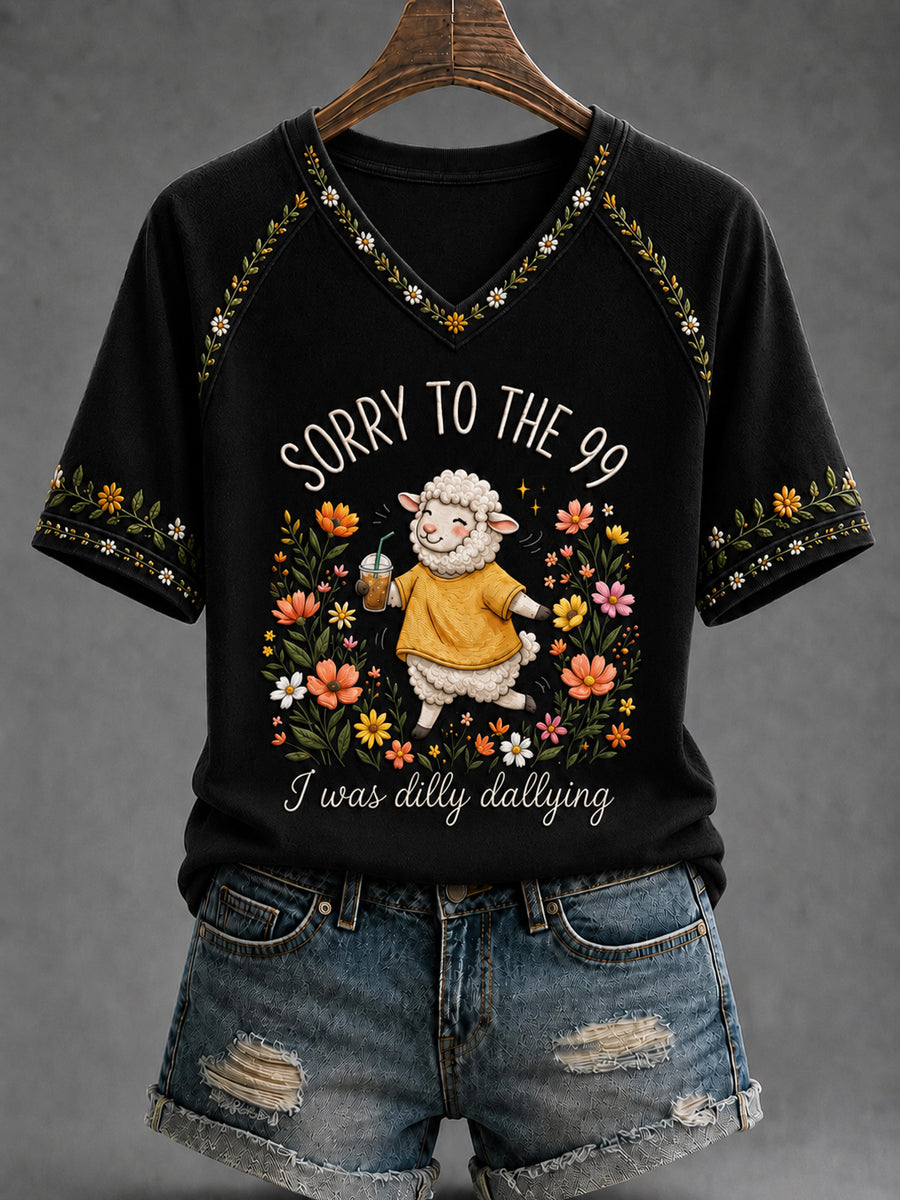 Kvinnors roliga kristna Jag var Dilly Dallying Short Sleeve T-shirt