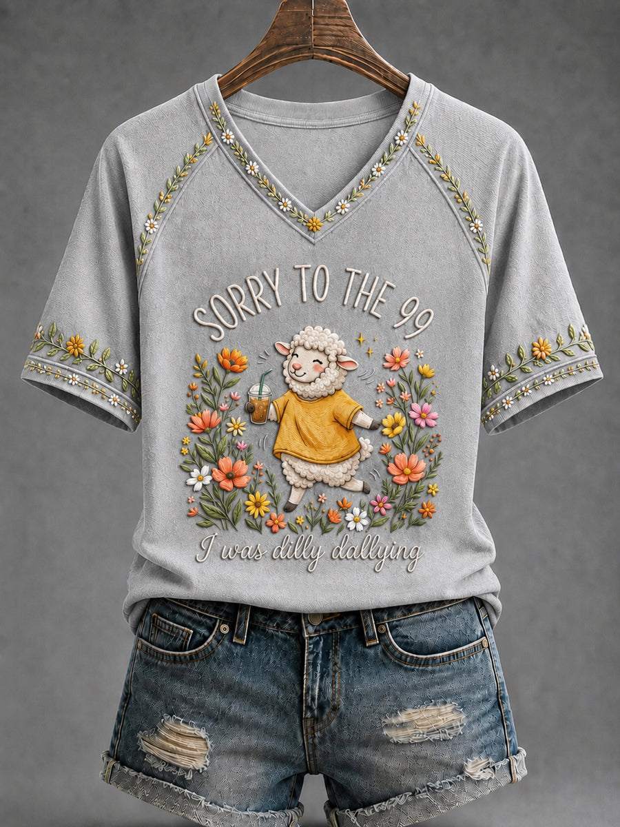 Kvinnors roliga kristna Jag var Dilly Dallying Short Sleeve T-shirt