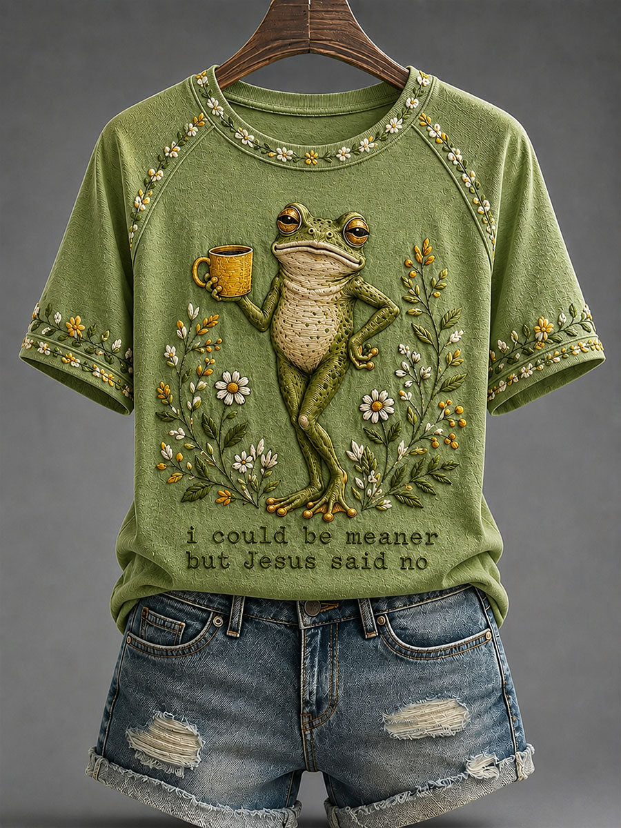 Kvinnors 'Jag kunde vara elak men Jesus sa nej' tryckt Casual T-shirt