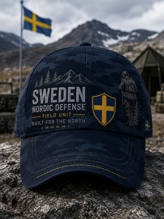 Herrhatt med kamouflagemönster i militärstil
