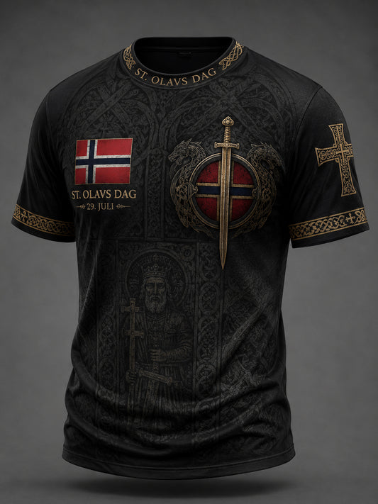 Herrens norske St. Olaf-dag minnekunst Skriv ut T-shirt