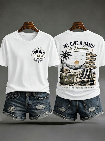 Kvinnors 'min bryr sig a fanns är trasig' T-shirts