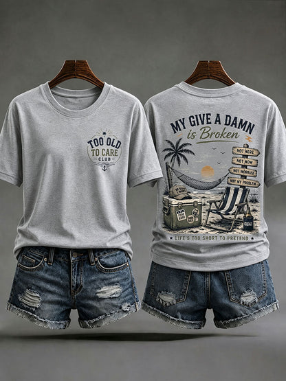 Kvinnors 'min bryr sig a fanns är trasig' T-shirts