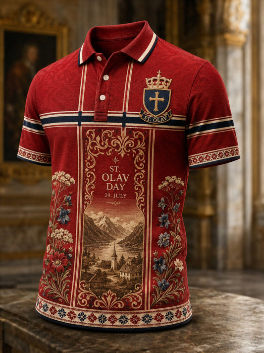 Herrepolo med minne-trykk for St. Olavs dag