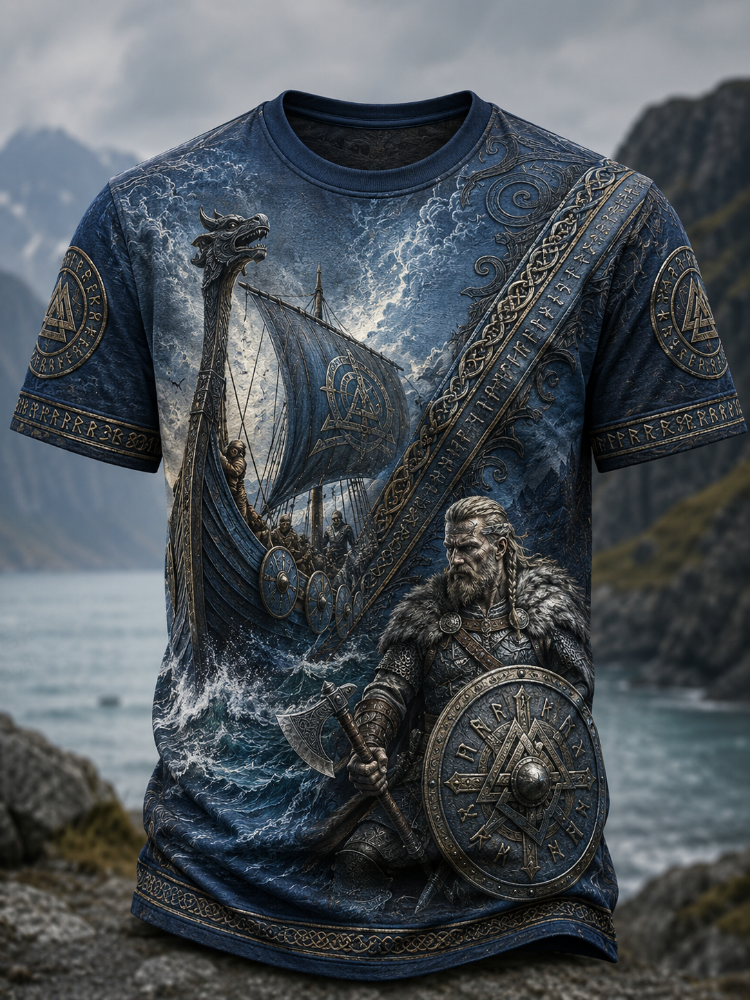 Herrens vikinga korta ärmar T-shirt
