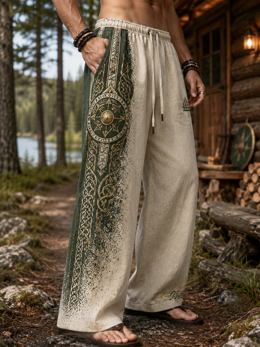 Kvartalsbyxor för män med finsk vikingatema och patriotiskt konsttryck