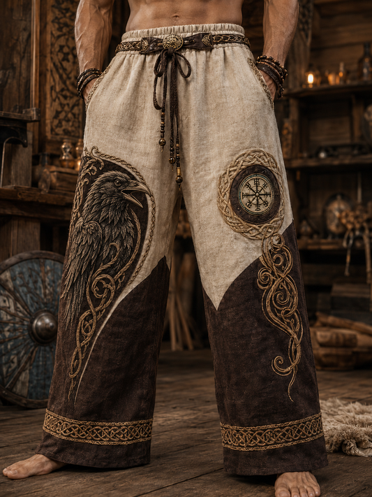 Herrbyxor i vikingartikeln av bomull och hampa