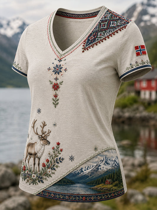 Kvinnernas kulturelement kunst skriv ut T-shirt