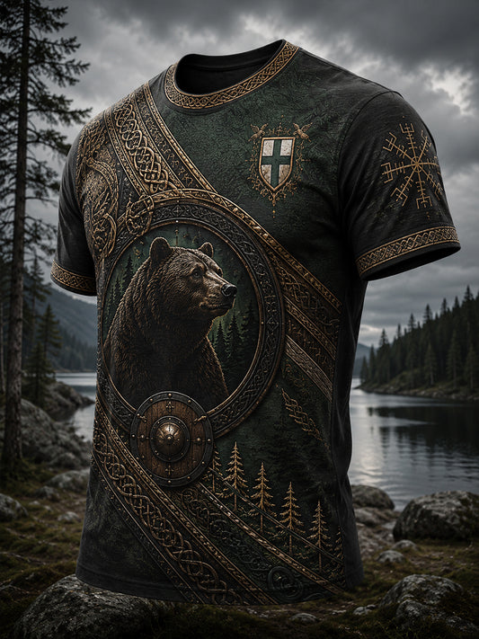 Herrtröja med finsk vikingatema och patriotiskt konsttryck