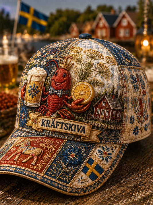 Unisex Swedish Lobster Festival Mönster Tryckt hatt