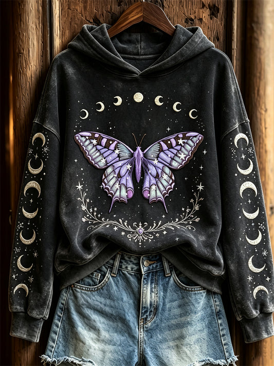 Kvinnors mystiska Luna Moth Celestial Floral Moon Fas Print