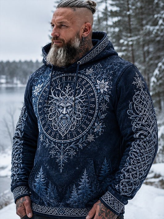 Mäns finska vikinga-tema Patriotisk konst Print Långärm Huvad