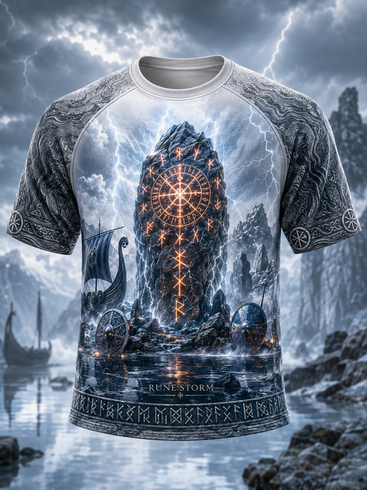 Herrens vikingkort ärm T-shirt