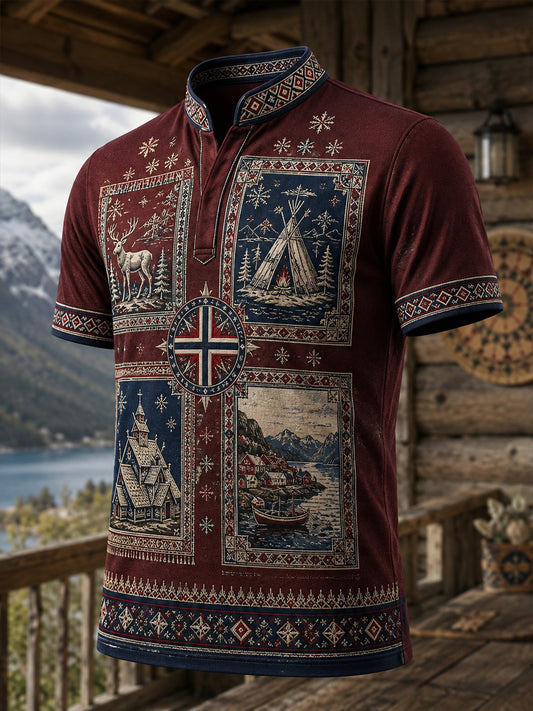 Kulturell kunsttrykk med samiske motiver for menn – Uformell t-skjorte