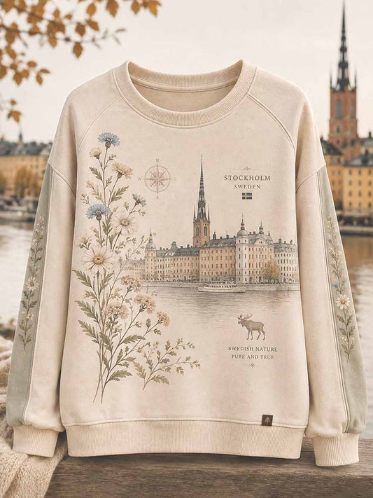 Damtröja i retrostil med Stockholmsmönster