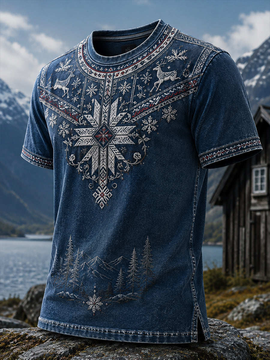 Menns norske kulturelement kunst skriv ut T-shirt