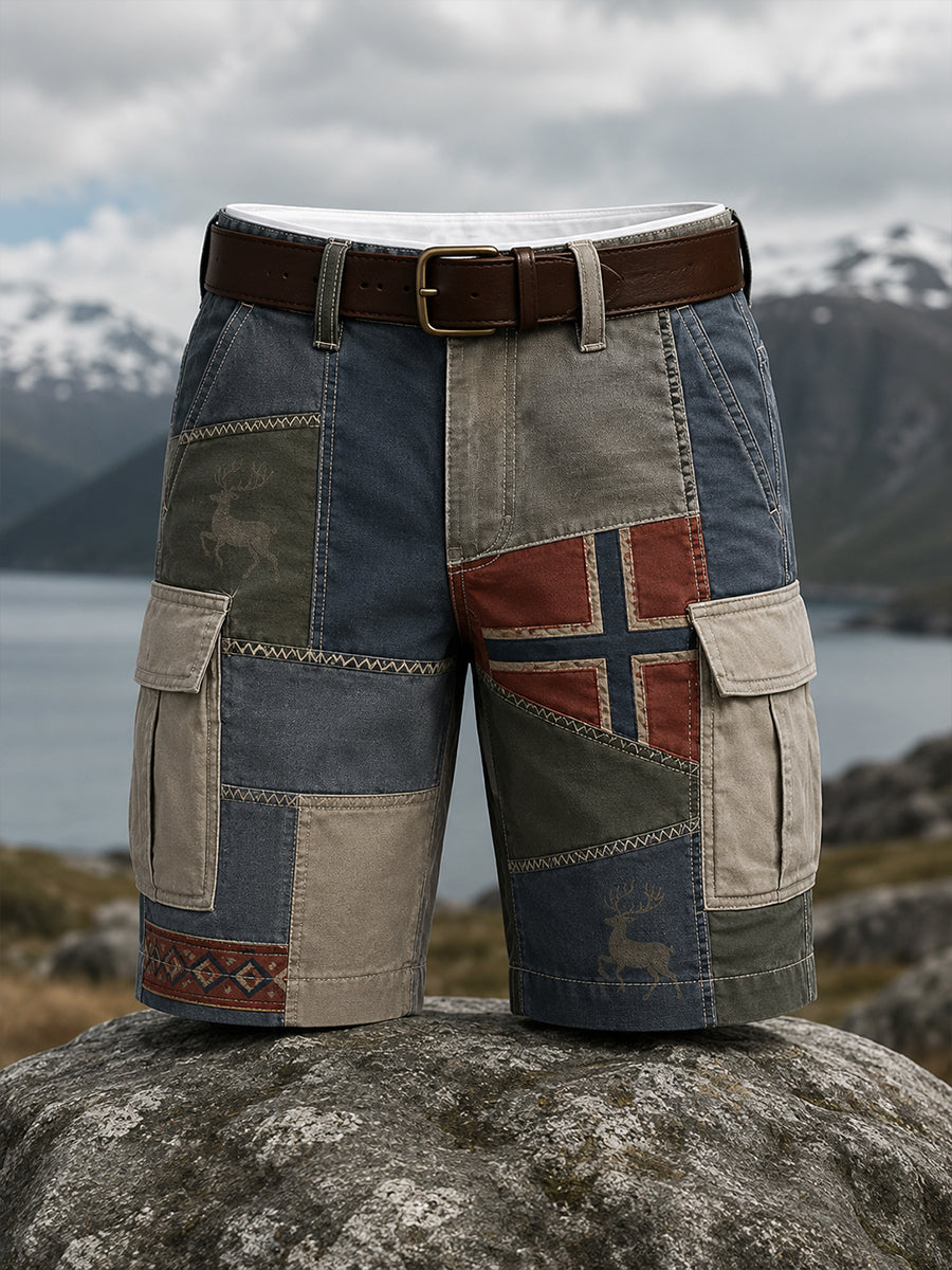 Kulturell kunsttrykk med samiske motiver for menn – arbeidsshorts