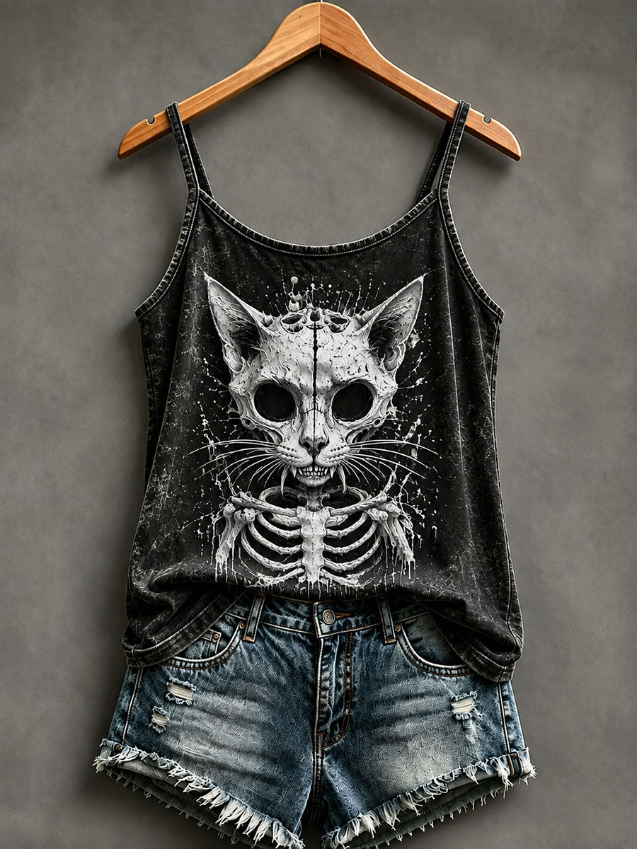Kvinnors gotiska stil Skull Katt västrar