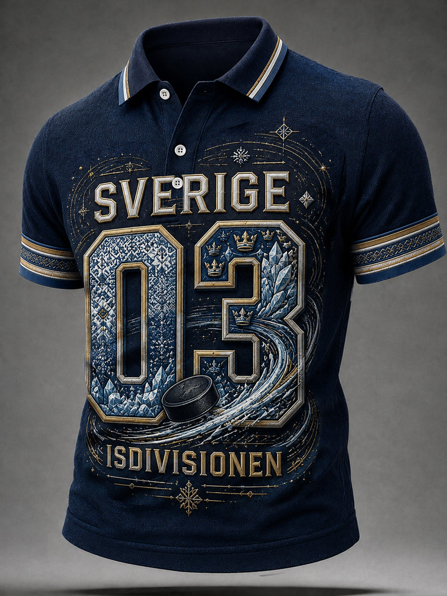Retro svensk hockeyklassiker avslappnad pikétröja