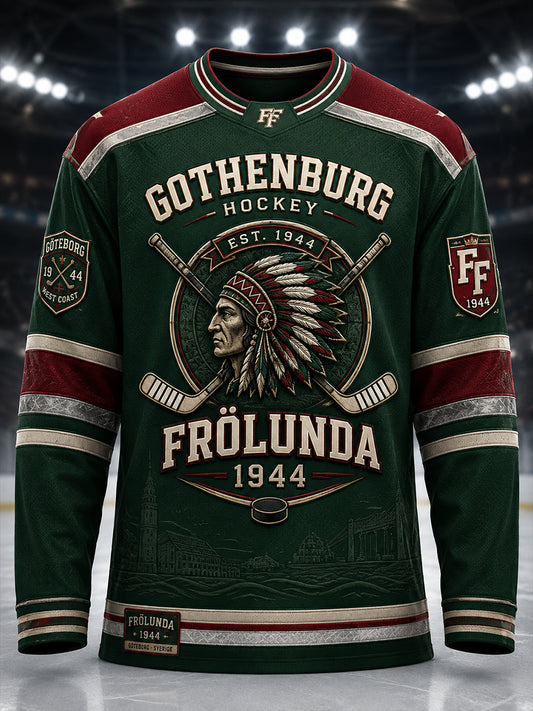 Kvinnors 1944 Göteborg Hockeyarv Våffelmönstrad T-shirt med lång ärm
