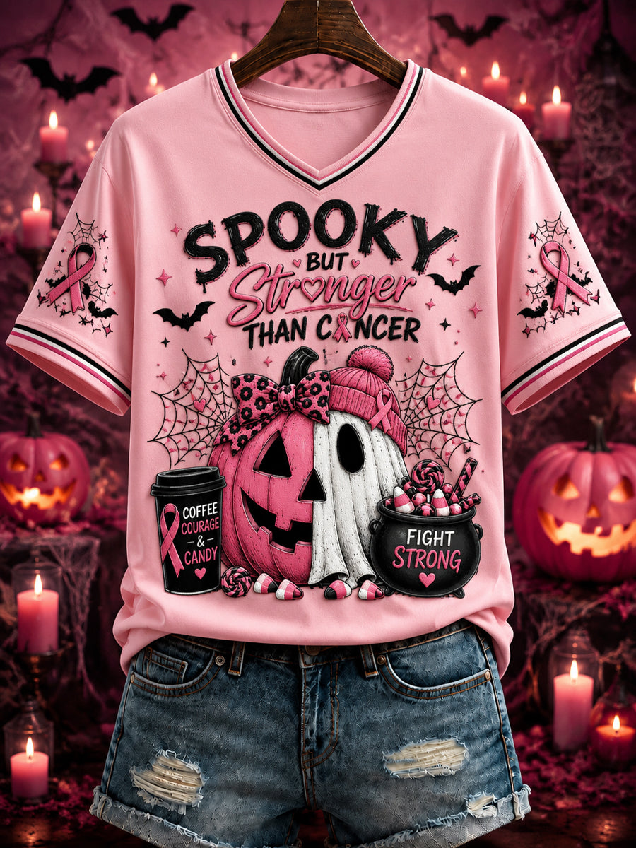 Kvinnors ”SPOOKY MEN starkare än CANCER” T-shirt