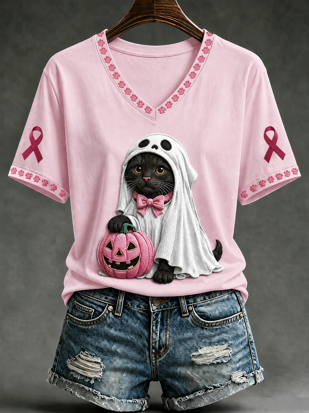 Kvinnlig bröstcancer-t-shirt med korta ärmarna