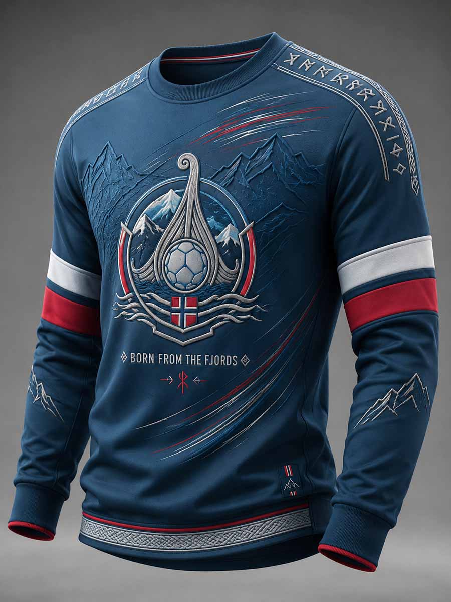 Herrers Norge-fotball-gaven med trykket design
