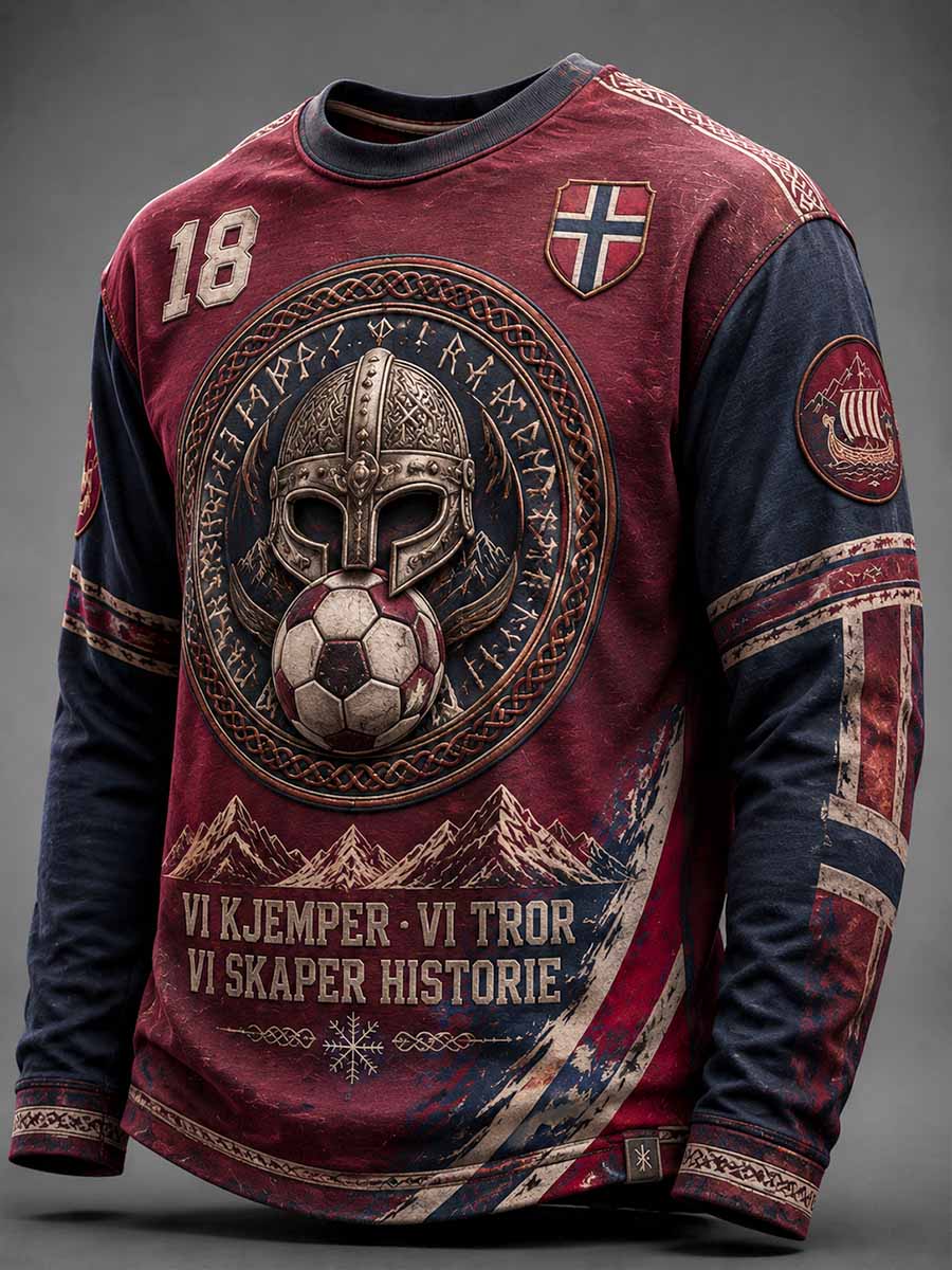Herrers Norge-fotball-gaven med trykket design